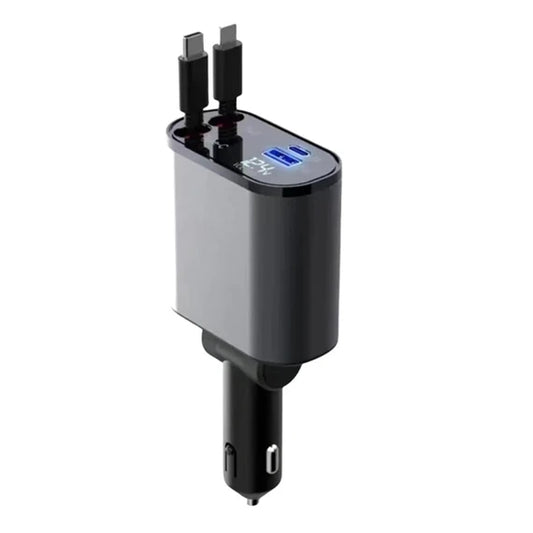 4 in 1 Retractable 120W Car Charger