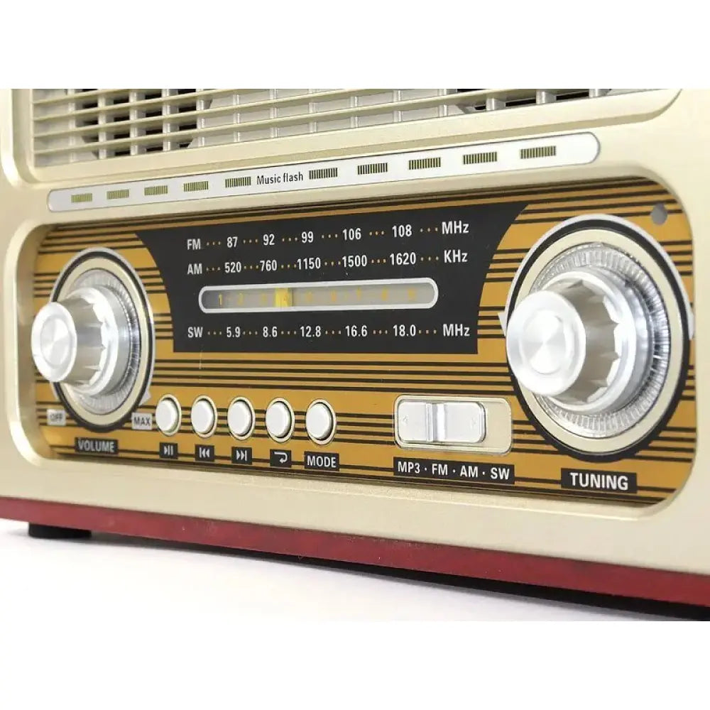 Kemai MD-1800BT راديو محمول عتيق قديم راديو FM خشبي قديم مع AM | FM | تردد موجة SW ، USB | SD | فتحة بطاقة TF و AUX و Bluetooth عن بعد ميزة راديو عتيق