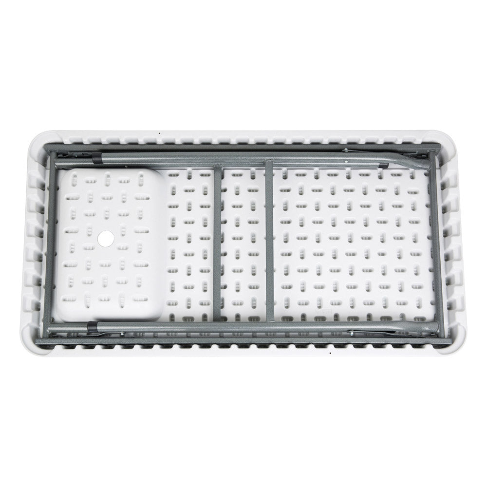 طاولة مع حوض، طاولة تخييم، لون أبيض، مقاس 61*117*86 سم