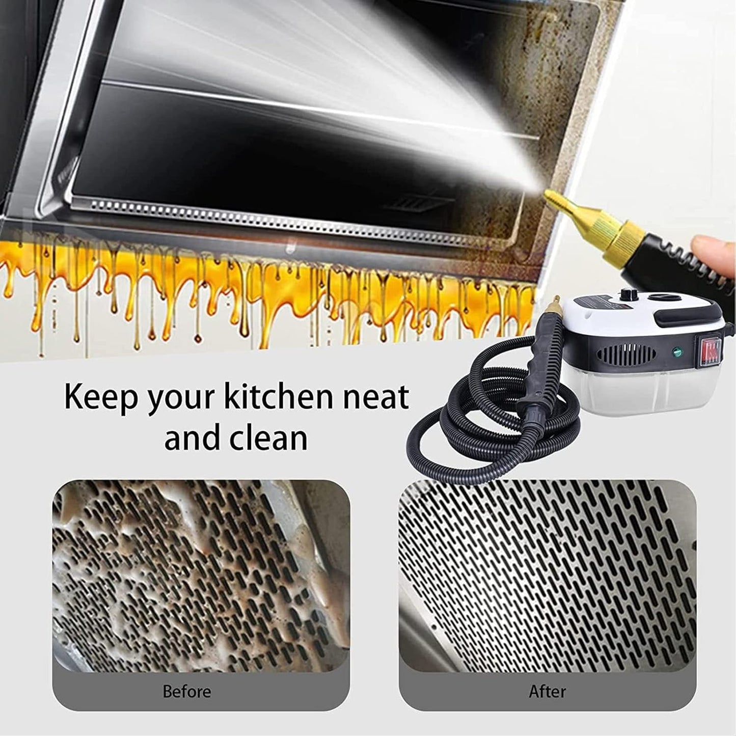 جهاز تنظيف بالبخار محمول باليد بقوة 2500 واط، جهاز تنظيف بالبخار عالي الحرارة