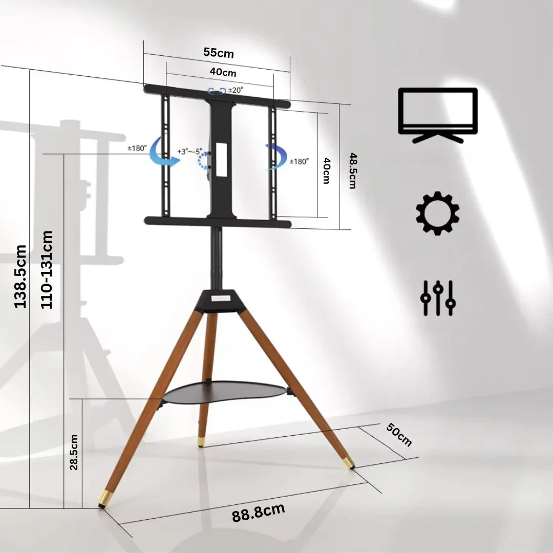 حامل تلفزيون قابل للتعديل لشاشات مقاس 32 - 75 بوصة