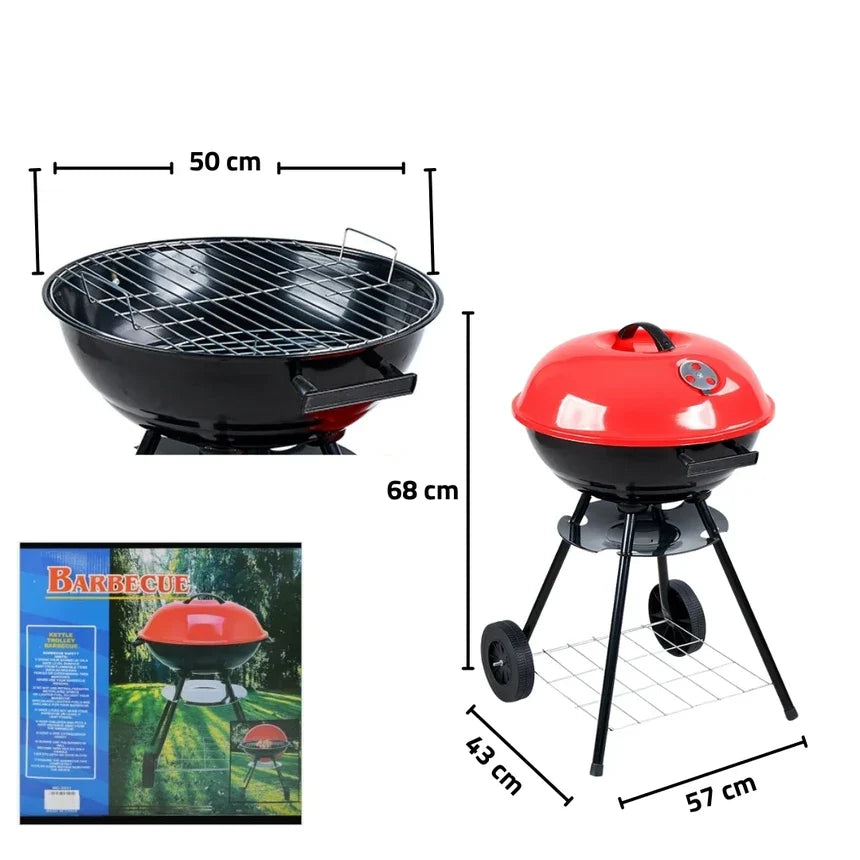 شواية محمولة للتخييم والمشي لمسافات طويلة مع غطاء للتدخين