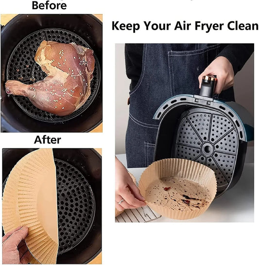 100-Pack Non-Stick Air Fryer Square Liners - Multipurpose Baking, Roasting