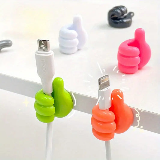 10pcs Cartoon Thumb Hooks - Easy Install, Wall-Mounted Cable Organizer for Home