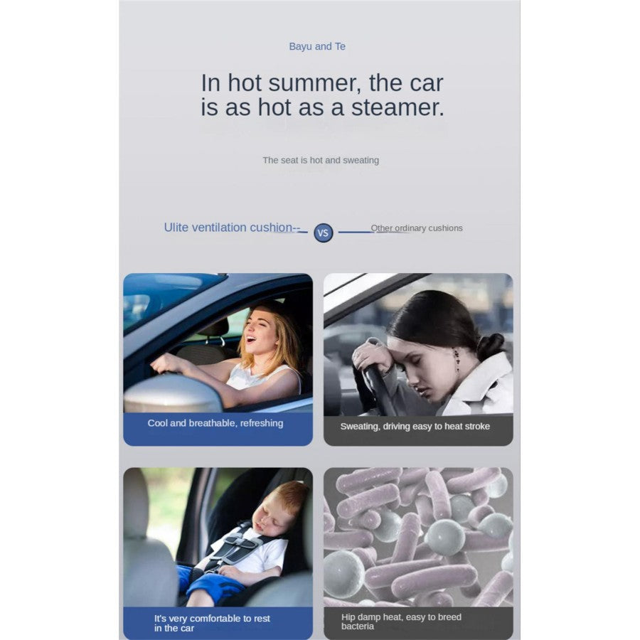 وسادة مقعد سيارة DC12V لتبريد الهواء في الصيف مع مروحة تهوية سريعة النفخ (مروحة صيفية)