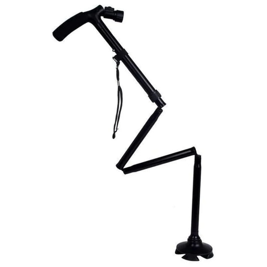 Get Foldable Elderly Walking Stick with LED Light, Collapsible Adjustable Crutch with Anti