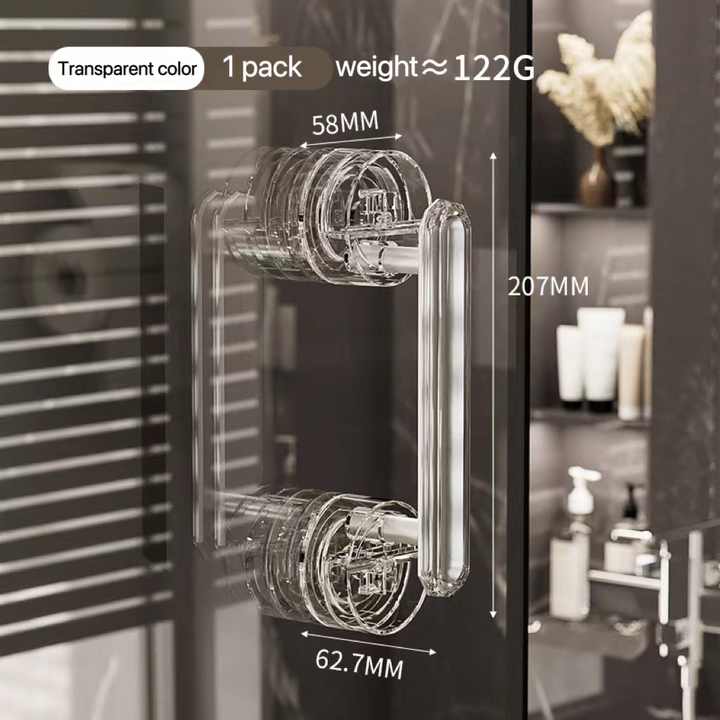 مقبض باب من Whalegree Diamond Suction Cup، مقبض قوي الثبات مع كوب شفط، بدون