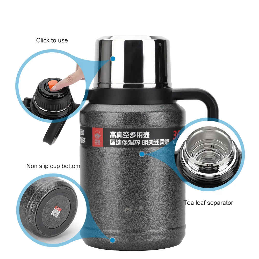 DKADI KD9062 قارورة مفرغة كبيرة معزولة بجدار مزدوج (2.5 أو 3 أو 3.5 لتر)