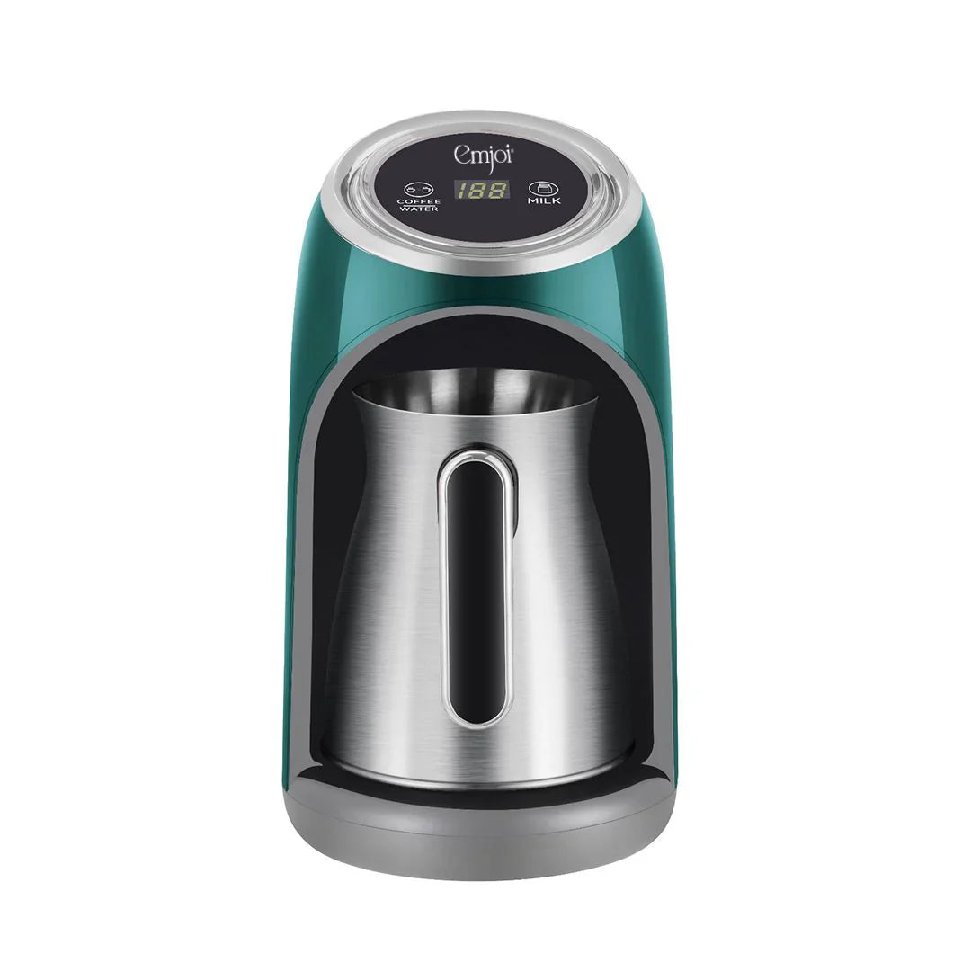 ماكينة صنع القهوة الذكية الرقمية من إمجوي، مزودة بمنظم حرارة مخصص للقهوة والحليب، ونظام تنبيه صوتي