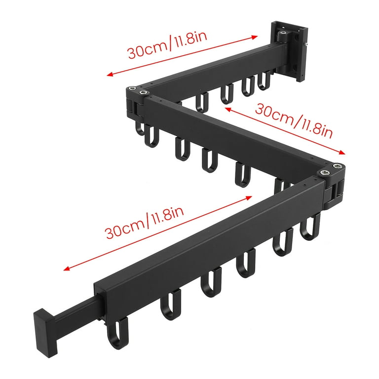 رف تجفيف الملابس المثبت على الحائط القابل للطي، مناسب للاستخدام الداخلي والخارجي