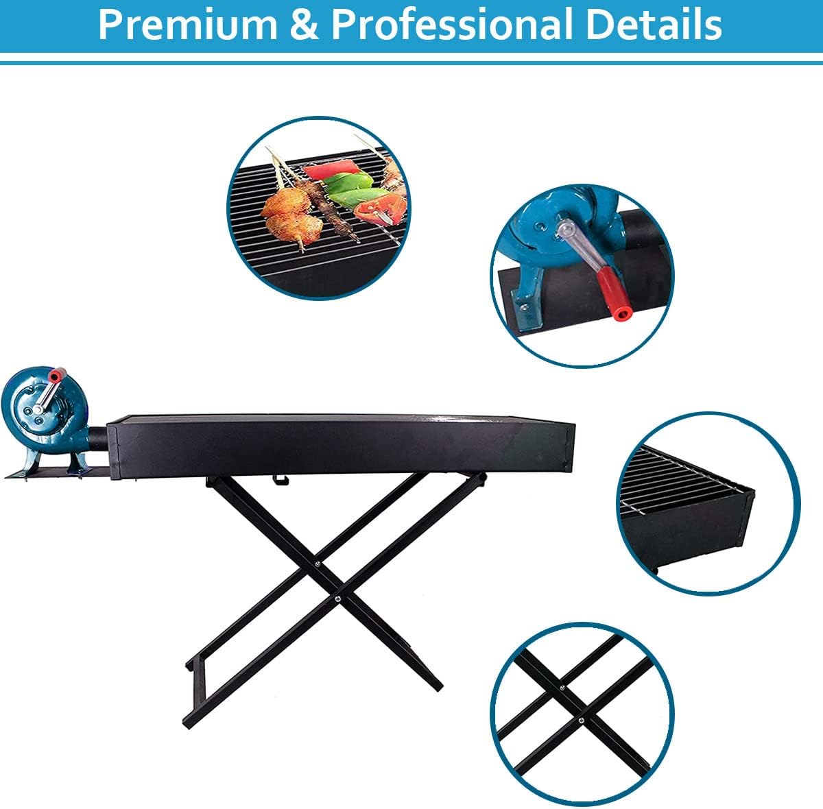 مشط العشب، مرن، مصنوع من الكربون، احترافي، مع مروحة/مروحة مدمجة