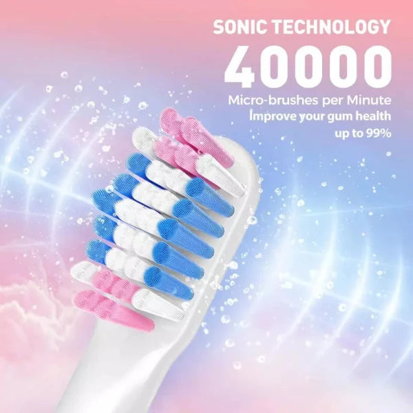 مجموعة فرشاة الأسنان الكهربائية الصوتية لشخصين مع 8 رؤوس من ATMOKO (Sonic Duo HP42A)