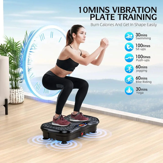 Vibration Plate Exercise Machine, Carbon Fibre Vibration Plate for Lymphatic Drainage,Vibrating Plate for 150-Speed Adjustable with 450 lbs Capacity Full Body Workout Home Gym Equipment (Men & Women)-UMSM107