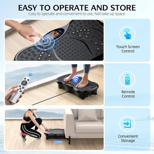 Vibration Plate Exercise Machine, Carbon Fibre Vibration Plate for Lymphatic Drainage,Vibrating Plate for 150-Speed Adjustable with 450 lbs Capacity Full Body Workout Home Gym Equipment (Men & Women)-UMSM107
