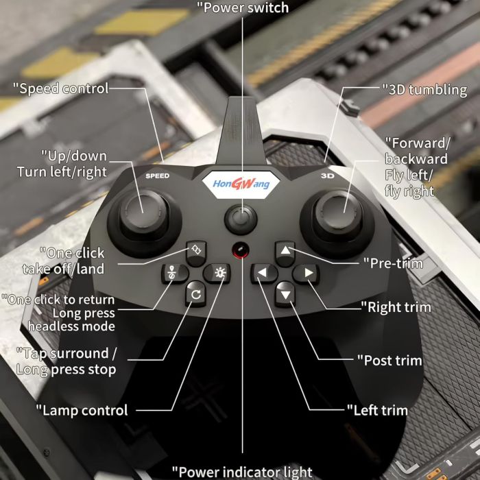 طائرة L0712 رباعية المراوح تدور 360 درجة بدون رأس