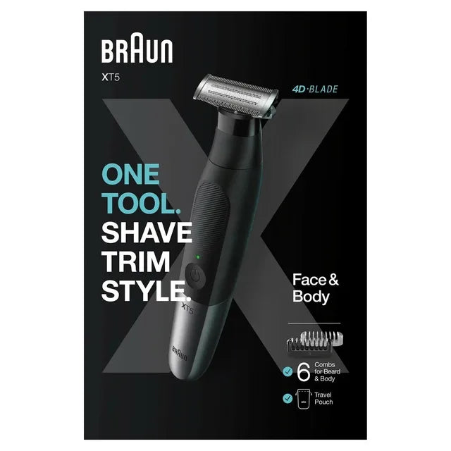 ماكينة حلاقة وتحديد وتشذيب الوجه والجسم براون سيرياس إكس XT5 (Braun Series XT5)