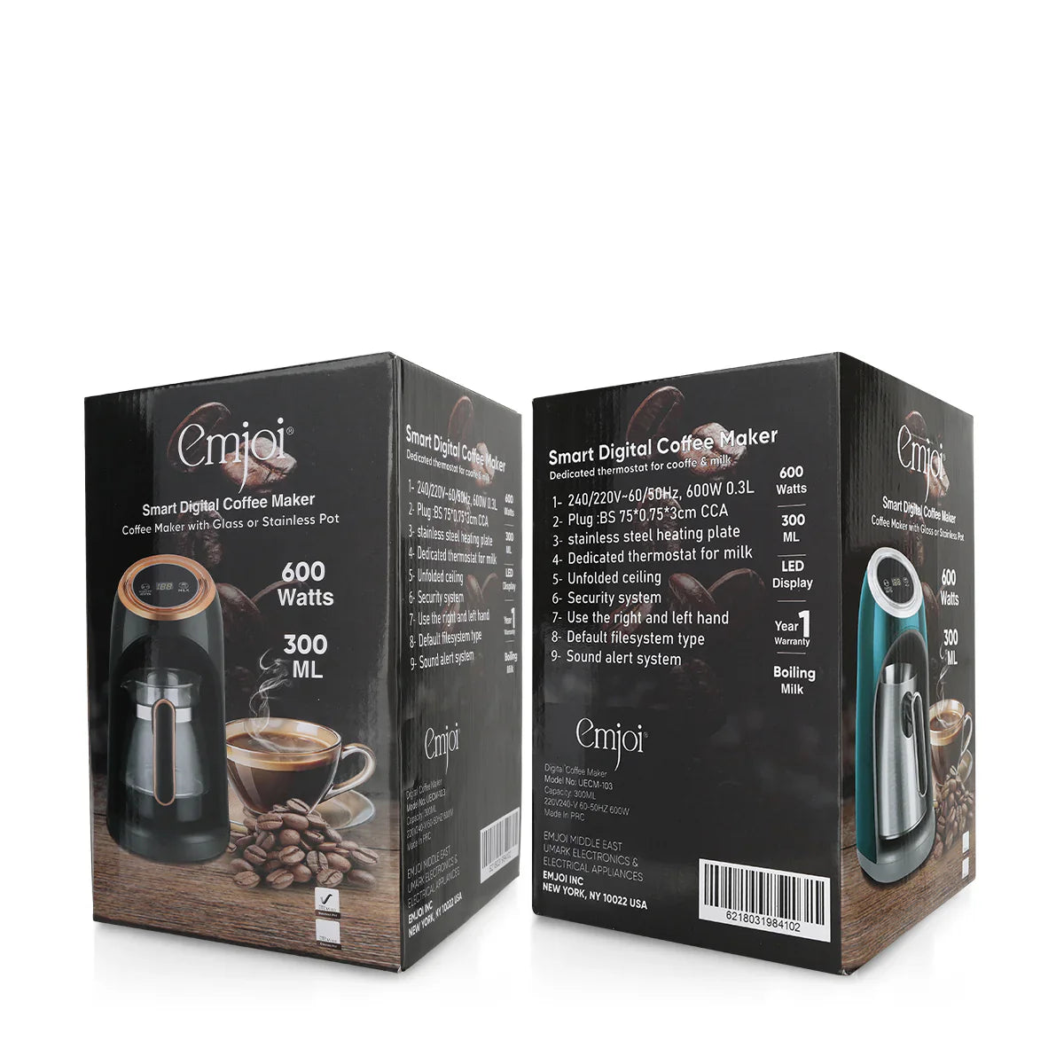 ماكينة تحضير القهوة التركية الزجاجية الرقمية من إمجوي بسعة 300 مل حتى 4 أكواب مع منظم حرارة مخصص للقهوة والحليب ونظام تنبيه صوتي