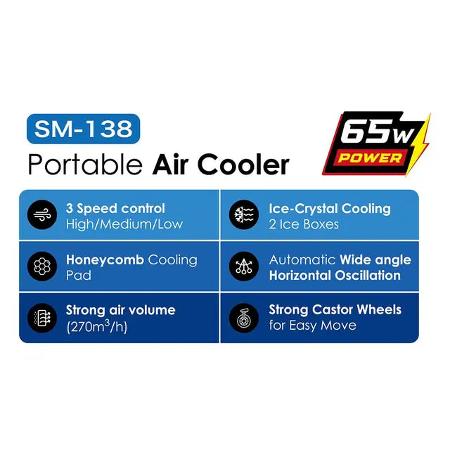 مُبرّد ومنقي هواء سومو التبخيري - قوة ٦٥ واط