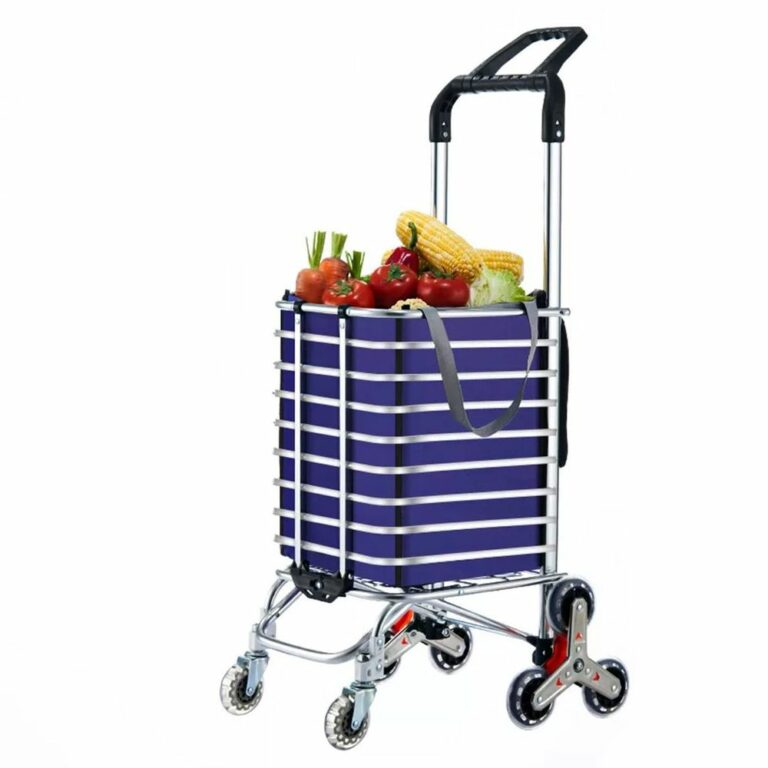 احصل على عربة تسوق قابلة للطي مع 8 عجلات وعربة تسلق السلالم