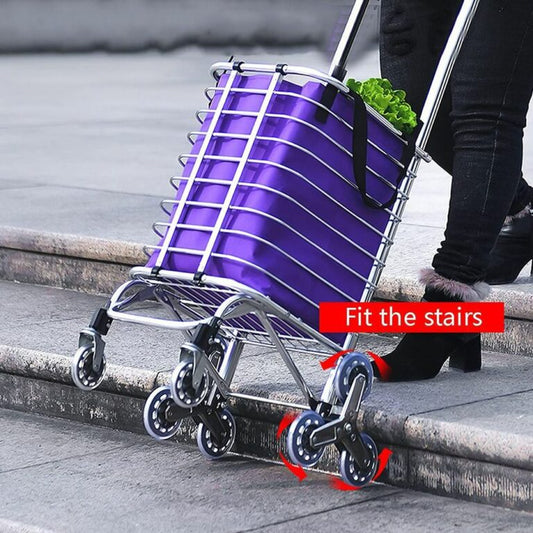 Get Folding Shopping Cart With 8 Wheels Stair Climbing Cart Shopping Trolley