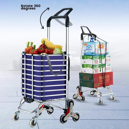Get Folding Shopping Cart With 8 Wheels Stair Climbing Cart Shopping Trolley