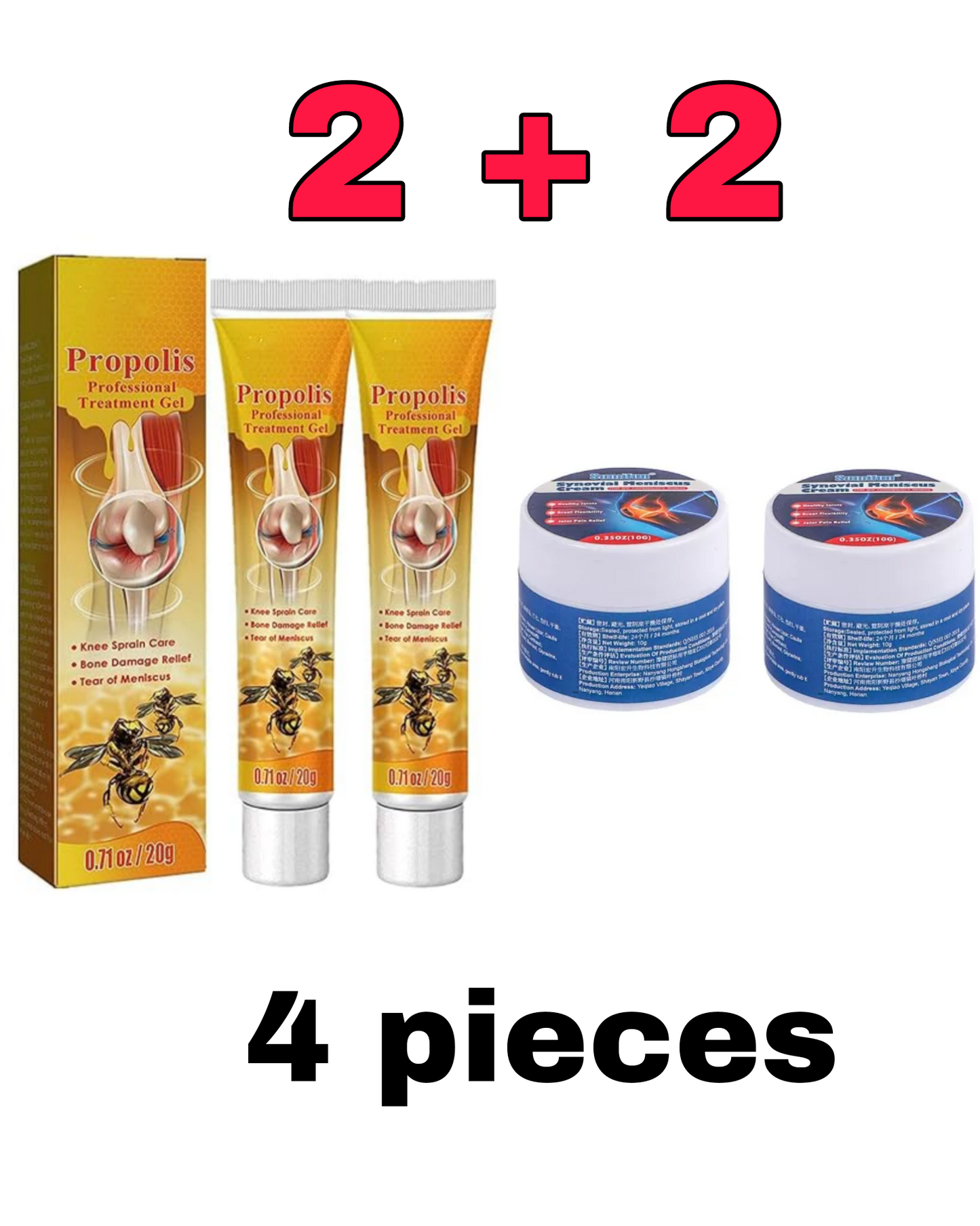 عرض حصري: مرهم سم النحل (4 قطع) + كريم سحري لتخفيف آلام المفاصل