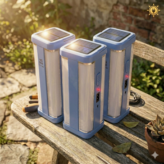 مصباح يدوي بالطاقة الشمسية متنقل قابل لإعادة الشحن 3 قطع