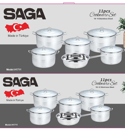 Premium Stainless Steel Cookware Set – Original SAGA Brand H1711