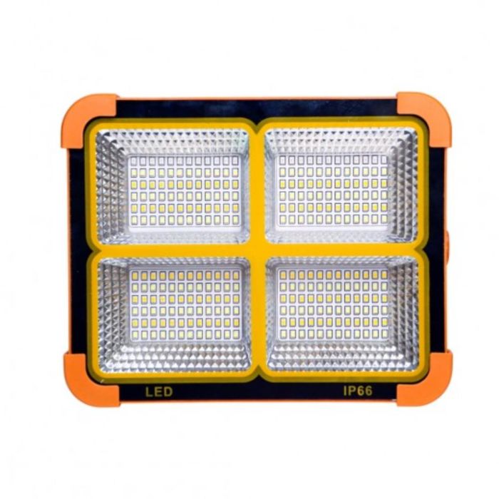 كشاف LED محمول 300 واط بالطاقة الشمسية وبطارية احتياطية