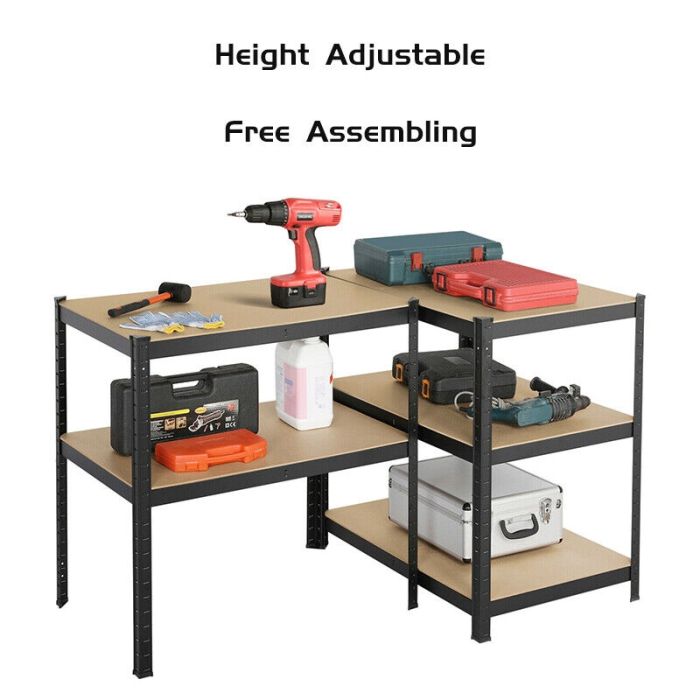 رف متين مكون من 5 طبقات 180 × 45 × 120 سم - أسود