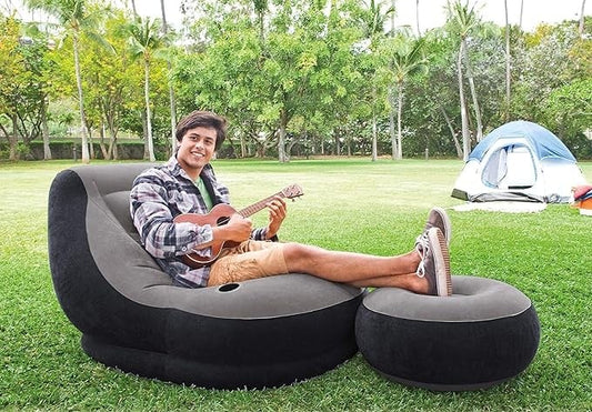INTEX Inflatable Sofa ULTRA LOUNGE SOFA + Portable Electric Air Pump For Free