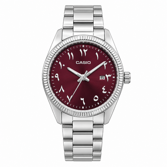 عطر Casio Burgundy Arabic Numeral Custom Ladies Watch LTP-1302-4A